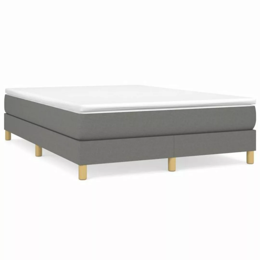 furnicato Bett Boxspringbett mit Matratze Dunkelgrau 140x200 cm Stoff günstig online kaufen