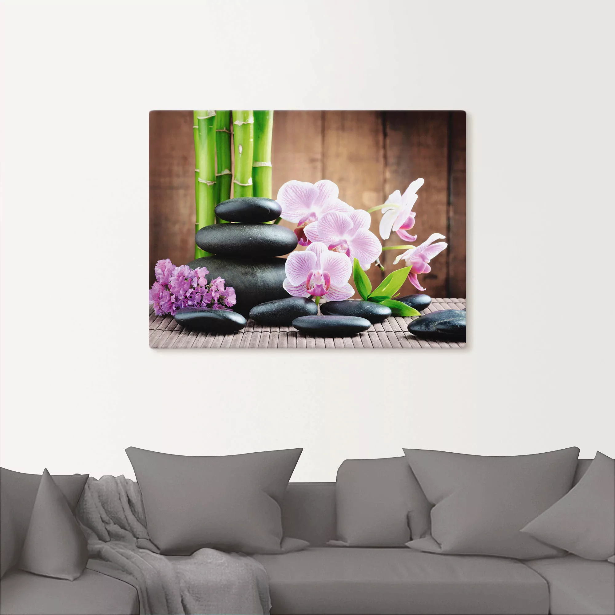 Artland Wandbild »Spa Konzept Zen Steinen Orchideen«, Zen, (1 St.), als Lei günstig online kaufen