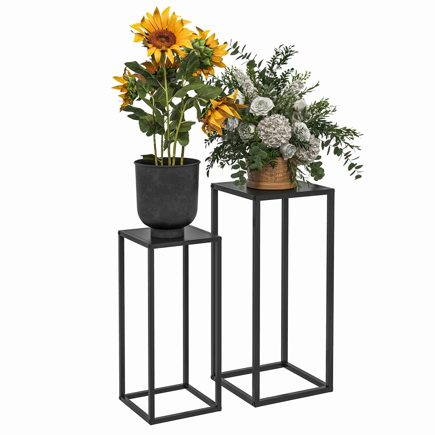 Outsunny 2er-Set Pflanzenständer im Skandinavischem Design Stahlbeine Schwa günstig online kaufen