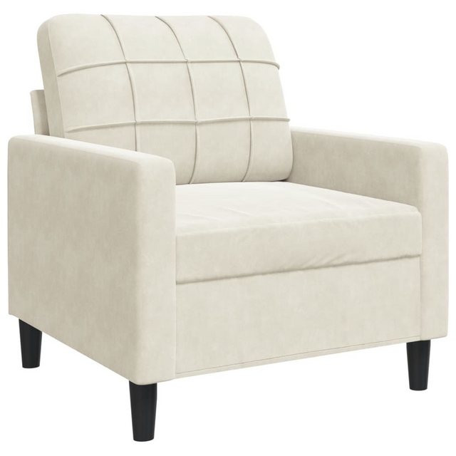 vidaXL Sofa Sofa/ 2-Sitzer/ 3-Sitzer Samt, 60 cm, Creme günstig online kaufen