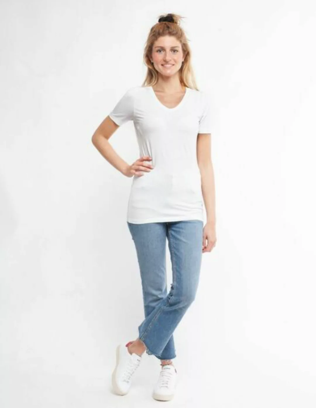 Damen T-shirt Aus Eukalyptus Faser | V-neck günstig online kaufen