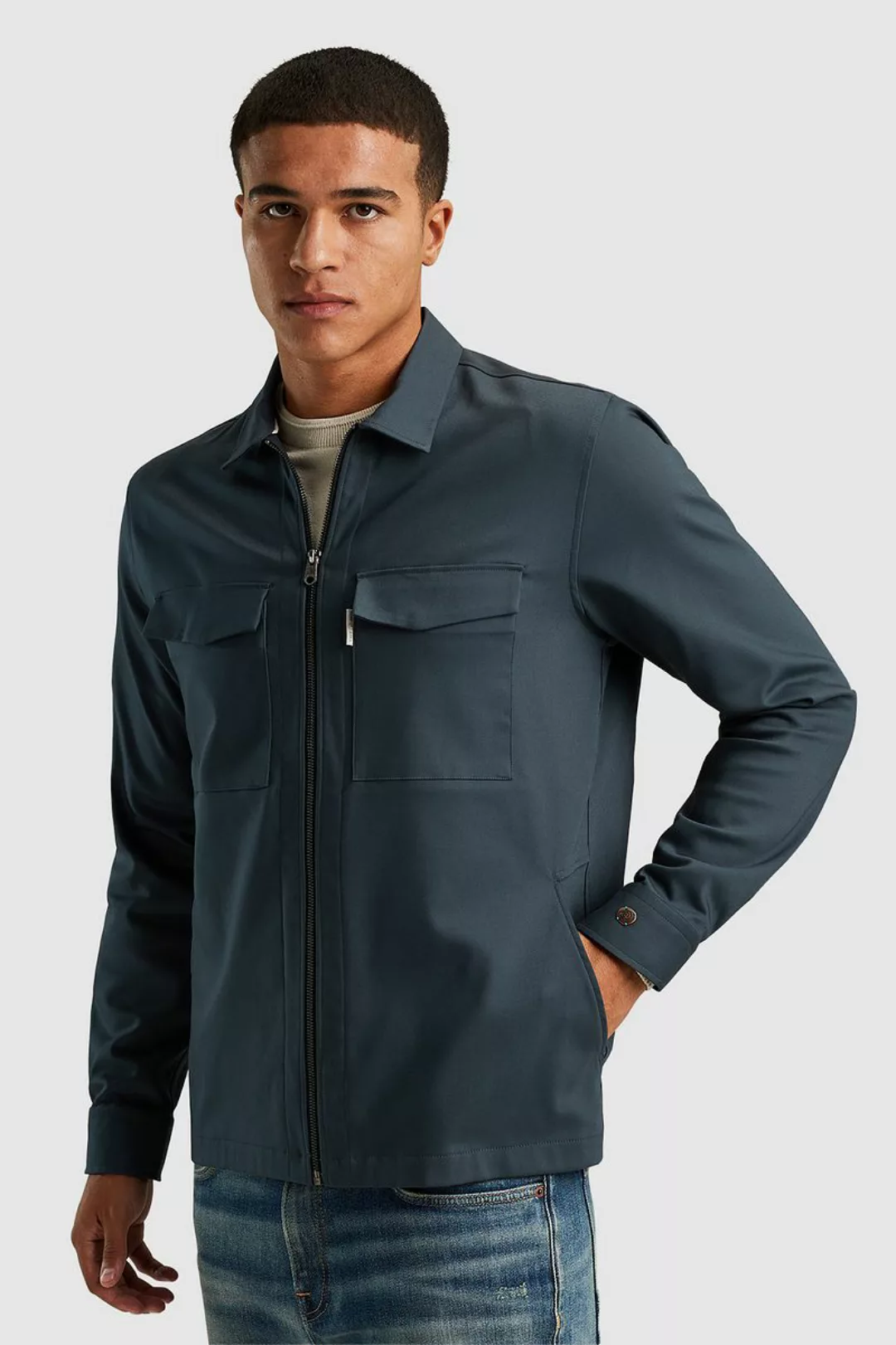 Cast Iron Overshirt Steel Blau - Größe XL günstig online kaufen