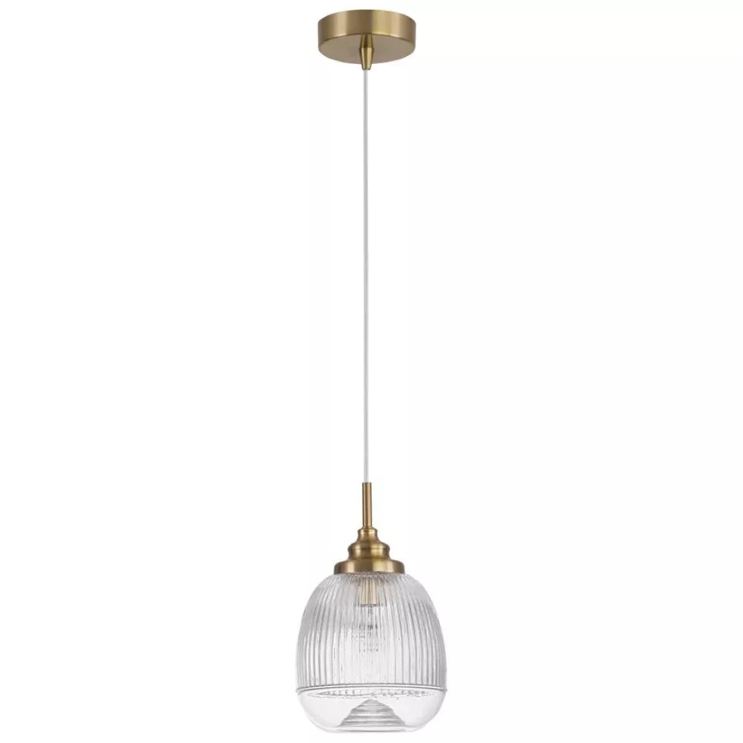 Pendelleuchte Mond in Transparent und Gold E14 150mm günstig online kaufen