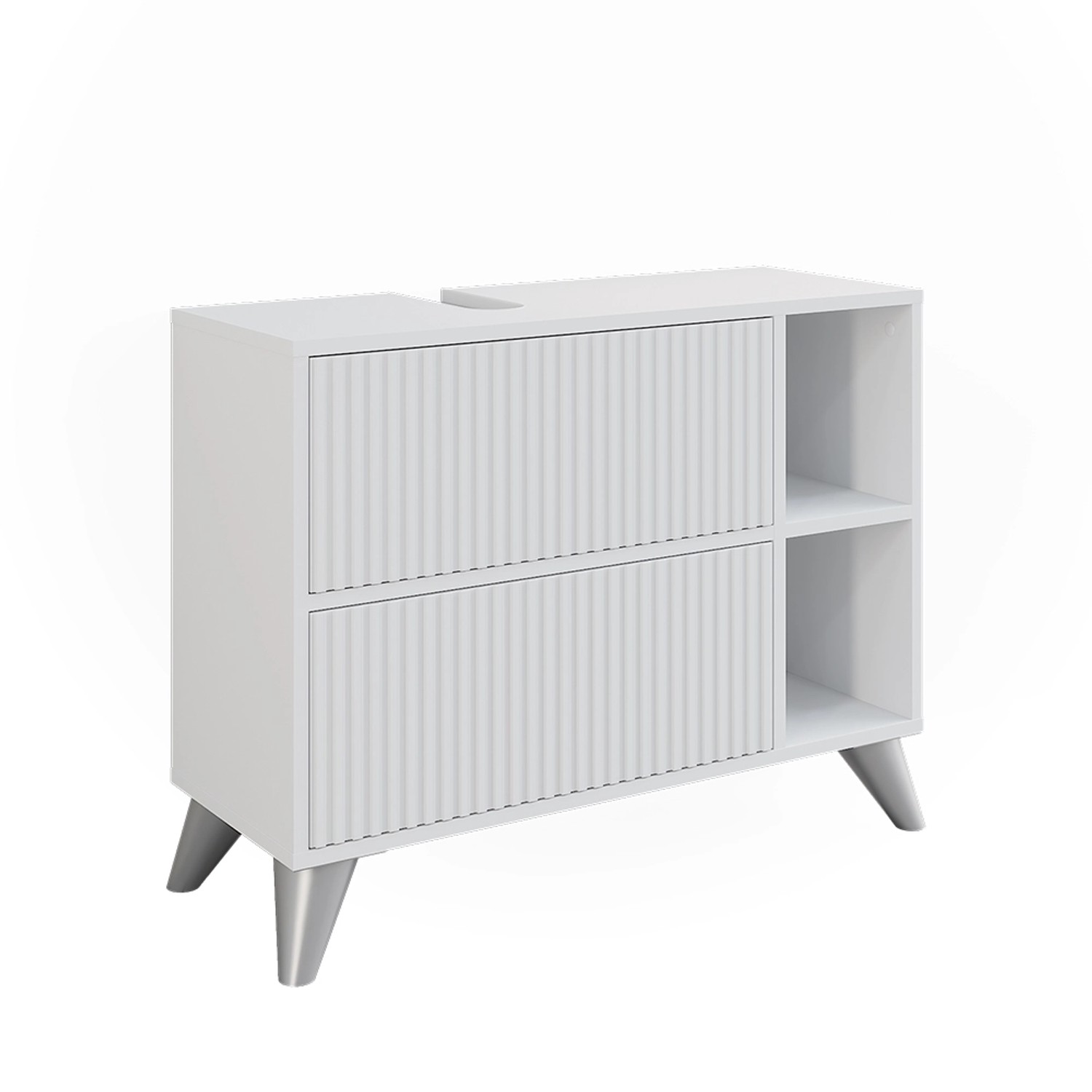 Vicco Waschbeckenunterschrank Leano Weiß 80 x 62 cm mit 2 Schubladen günstig online kaufen