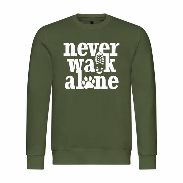 deinshirt Rundhalspullover Herren Sweatshirt Never walk alone Mit Print Mot günstig online kaufen