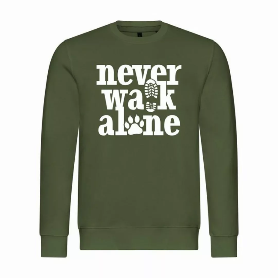 deinshirt Rundhalspullover Herren Pullover Never walk alone Mit Print Motiv günstig online kaufen