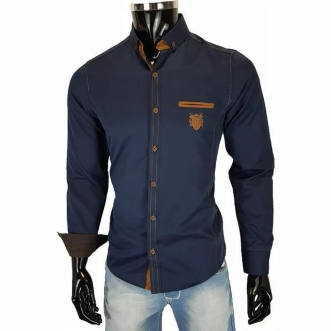 Megaman Jeans Langarmhemd Herren Langarmhemd elegant und sportlich Premium günstig online kaufen