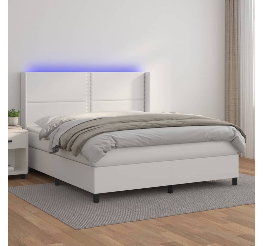 vidaXL Boxspringbett Boxspringbett mit Matratze und LED Kunstleder (180 x 2 günstig online kaufen