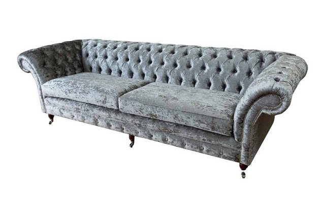 Xlmoebel Sofa Vierplätziges Sofa 4 Sitzer Chesterfield Wohnzimmer Textil, H günstig online kaufen