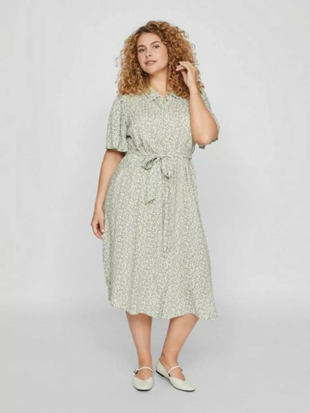 Vila Spitzenkleid Kleid Midi Plus Size Hemdkleid Curve Kurzarm (knielang) 7 günstig online kaufen
