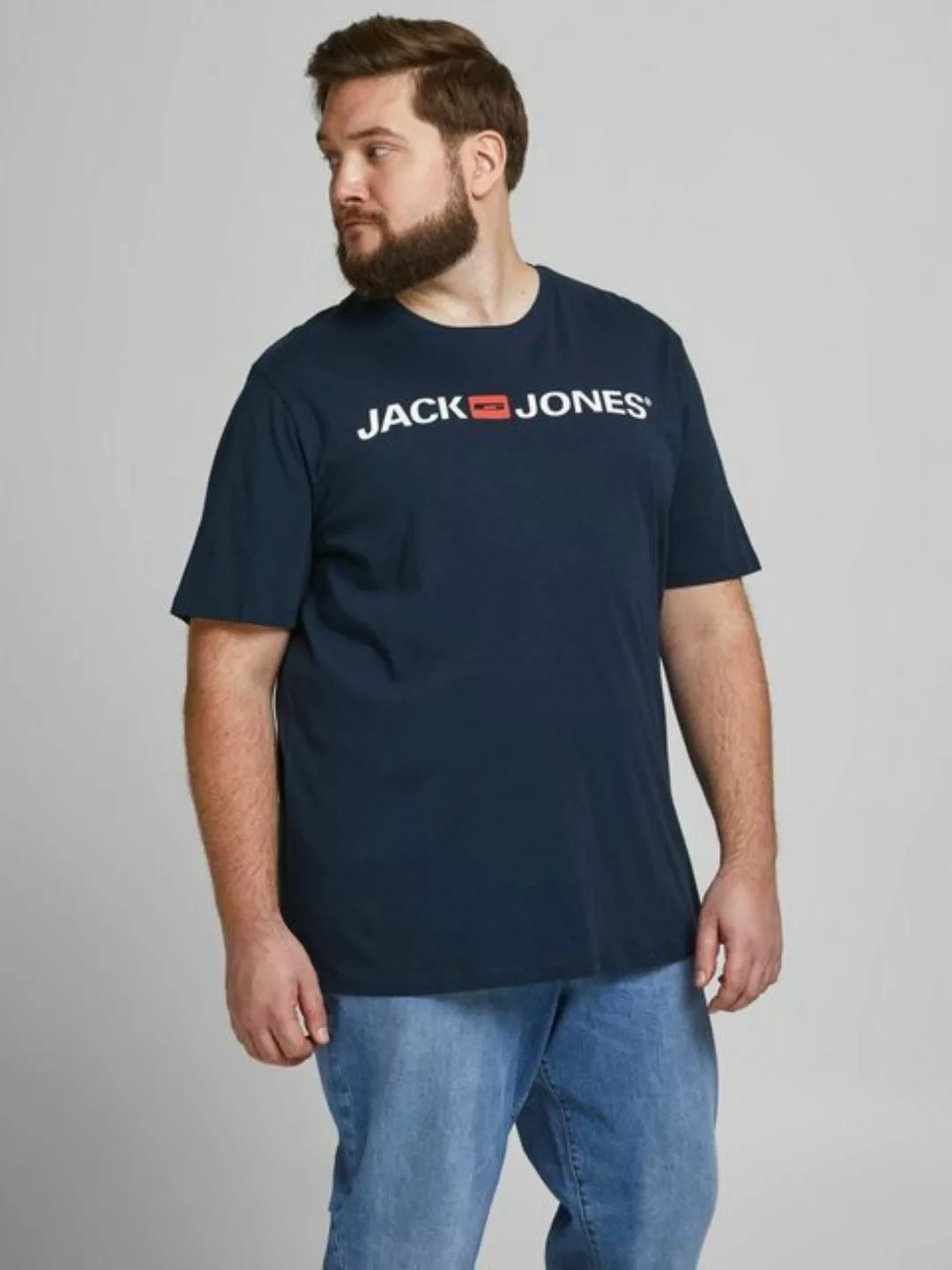 Jack & Jones Herren Rundhals T-Shirt JJECORP LOGO - Slim Fit Plussize günstig online kaufen