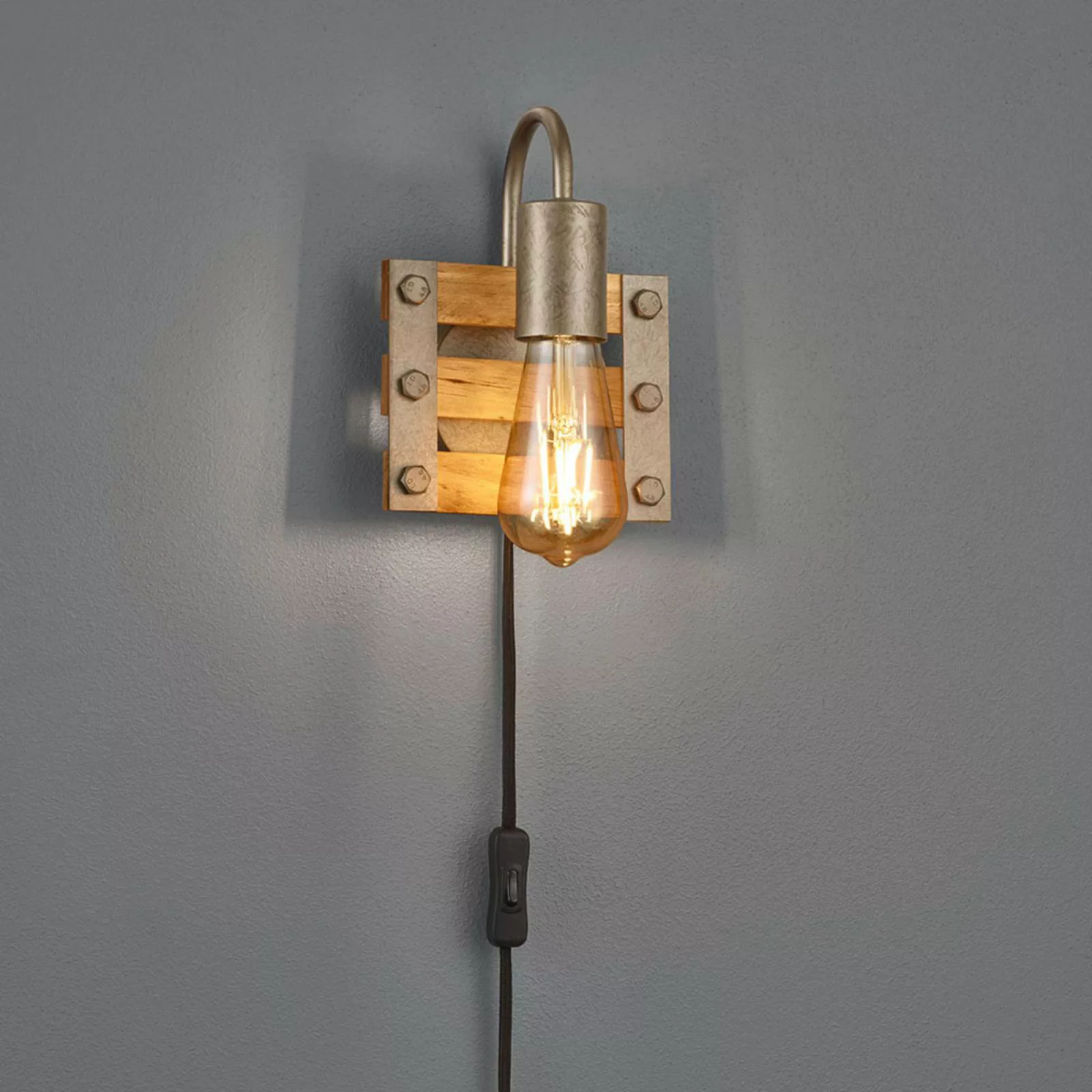 Wandleuchte Khan, Vintage, Kabel + Stecker, 1-flg. günstig online kaufen