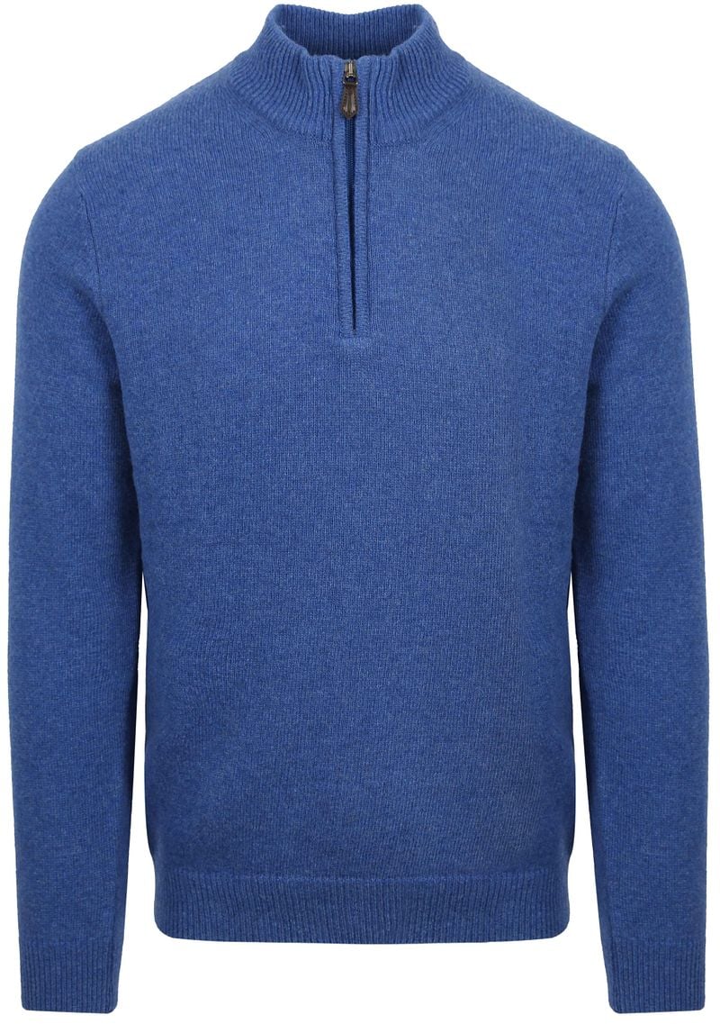 Suitable Half Zip Wollpullover Blau - Größe XXL günstig online kaufen