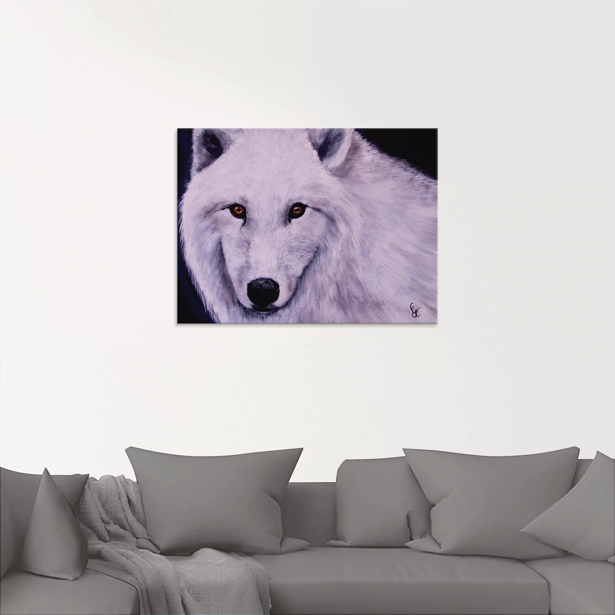 Artland Glasbild "Weißer Wolf", Wildtiere, (1 St.) günstig online kaufen