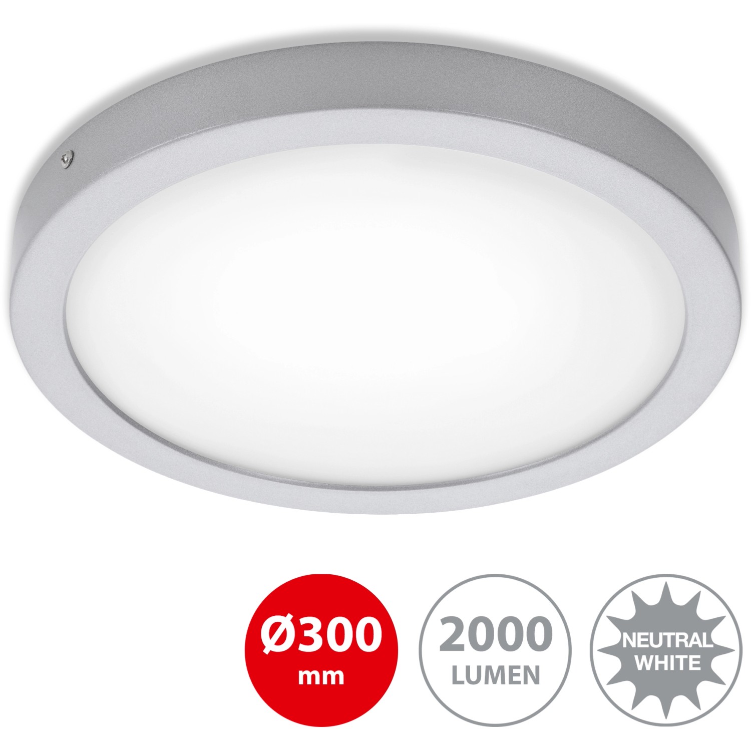 Briloner LED-Decken-& Wandlampe Fire Chrom Matt Neutralweiß günstig online kaufen