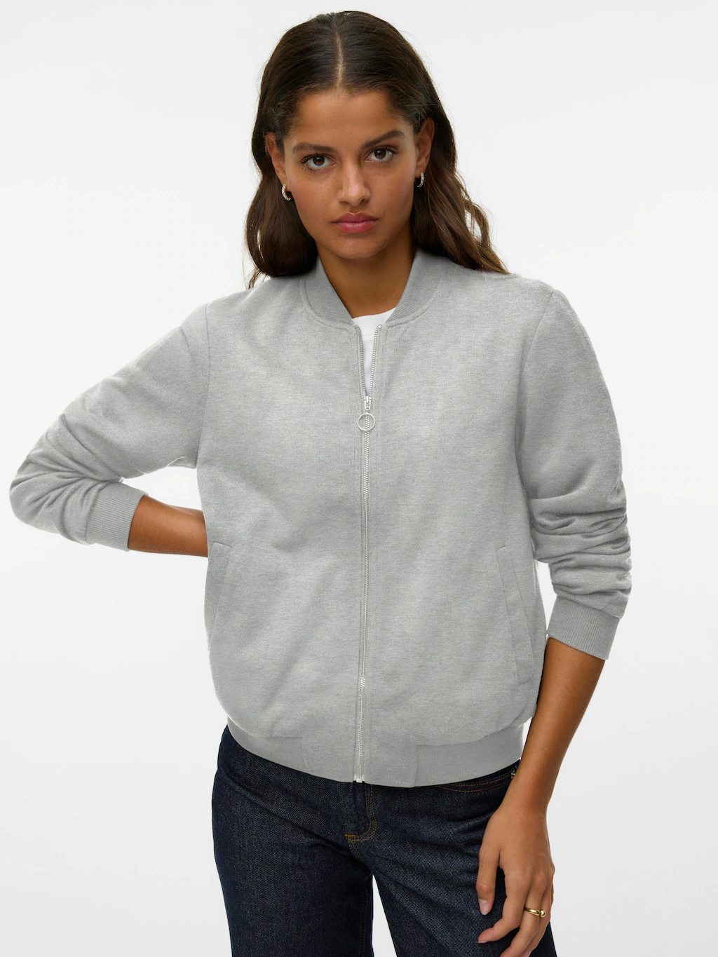 Vero Moda Bomberjacke "VMKIMIKO LS SHORT JERSEY BOMBER NOOS" günstig online kaufen