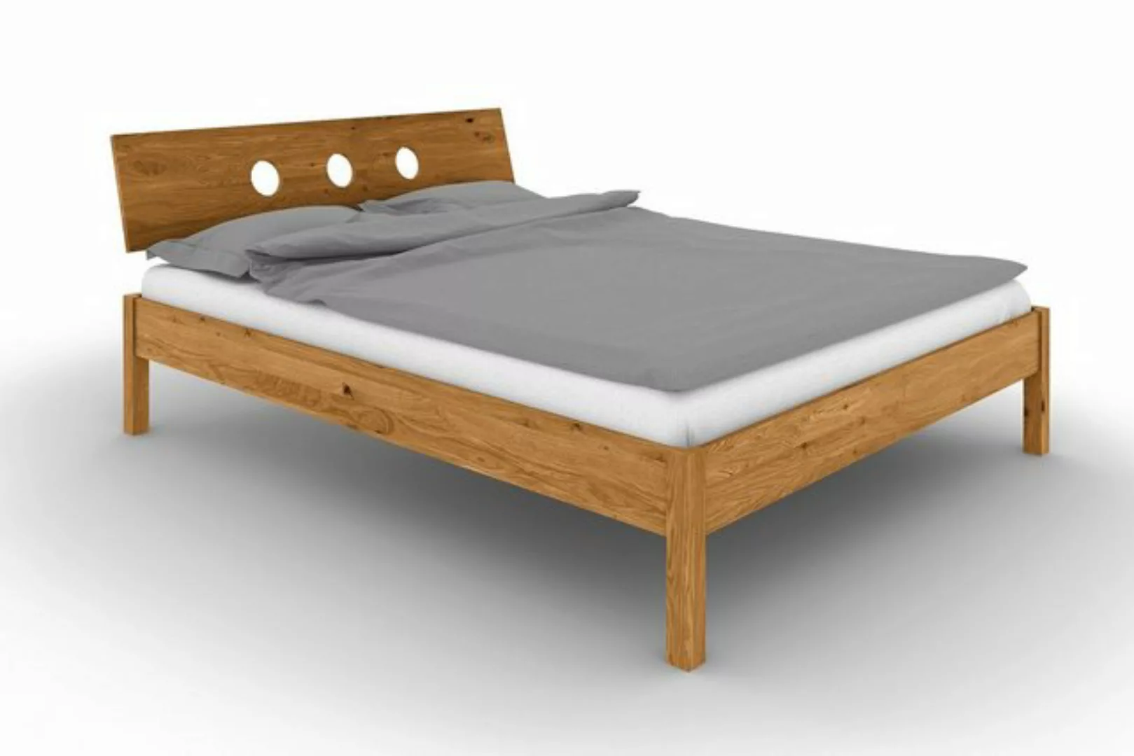 byoak Bett VENTO A-4 140 x 210 aus Massivholz, mit Holzkopfteil, Naturgeölt günstig online kaufen