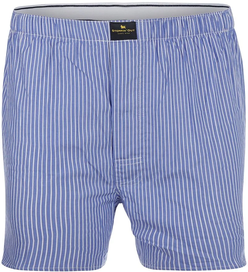 Steppin' Out Boxershort Poplin Streifen Blau - Größe M günstig online kaufen