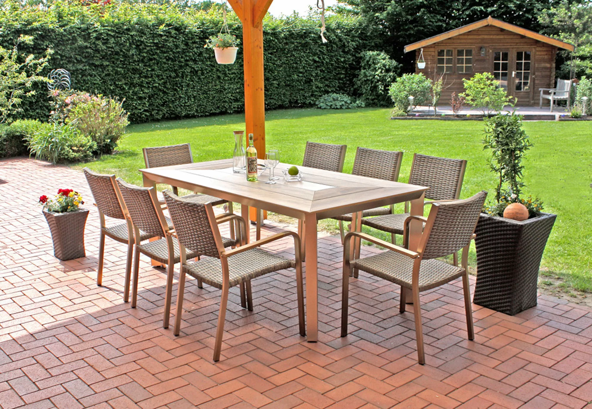 Garden Pleasure Garten-Essgruppe "FLORENCE", (9 tlg.), stapelbar günstig online kaufen