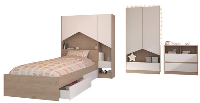 Parisot Stauraumbett Parisot Shelter2-Kinder-und Jugendzimmer in Beige Brau günstig online kaufen