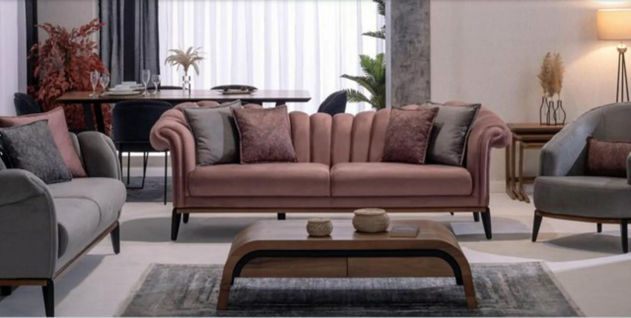 Xlmoebel Sofa Neues 2-Sitzer Wohnzimmer-Sofa in rosafarbenem Textil im ital günstig online kaufen