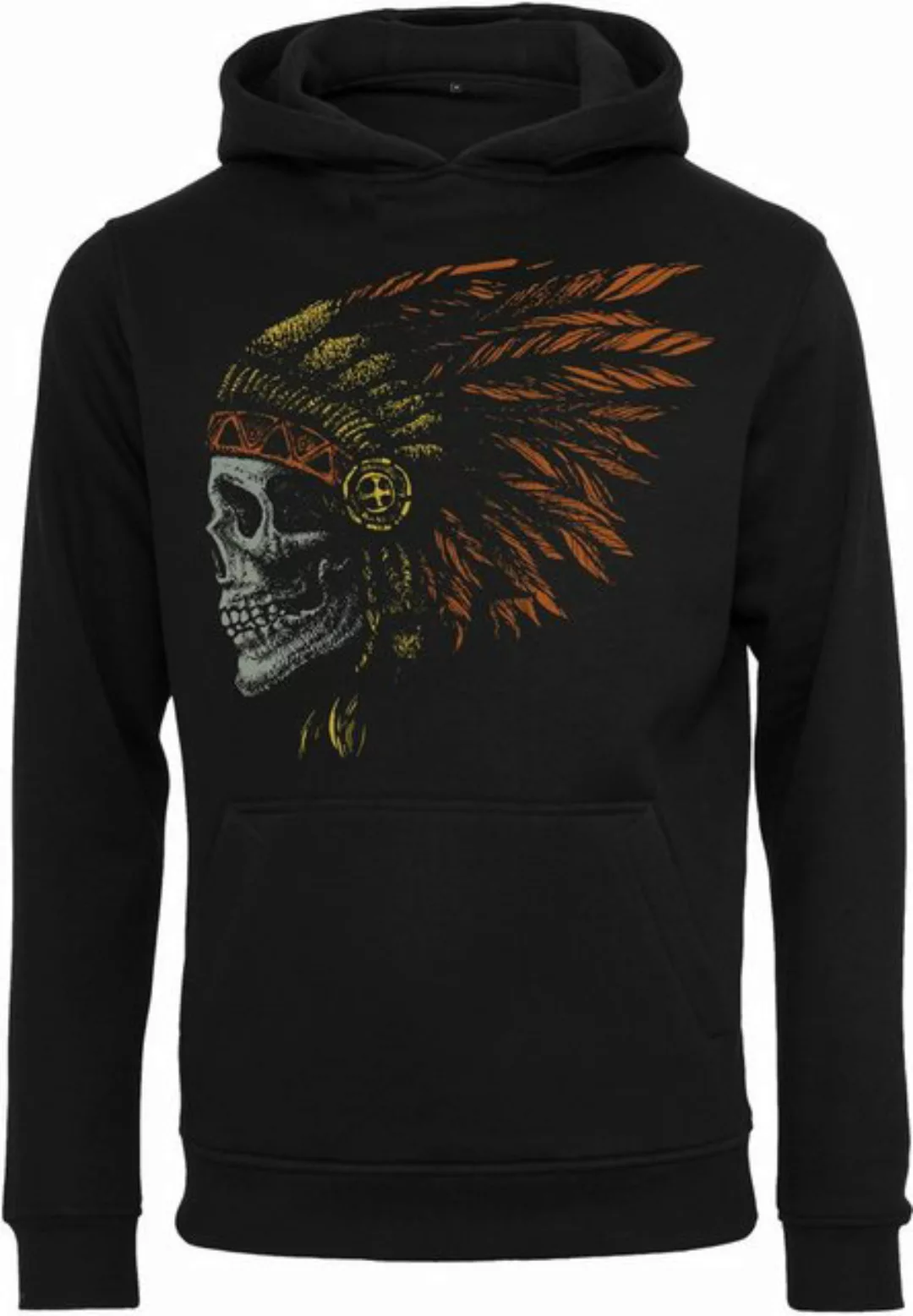 Baddery Kapuzenpullover Biker Hoodie - Indian Skull - Motorrad Pullover, ho günstig online kaufen