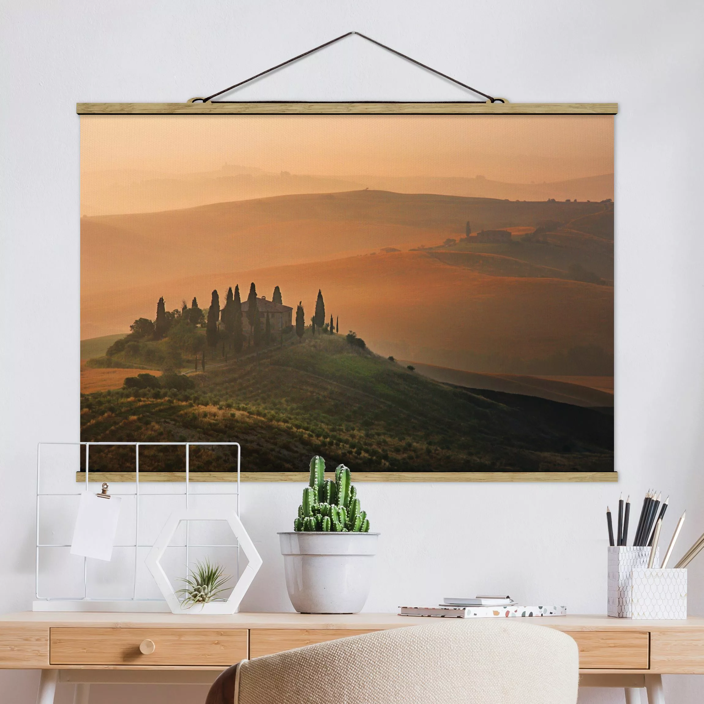 Stoffbild Architektur mit Posterleisten - Querformat Dreams of Tuscany günstig online kaufen