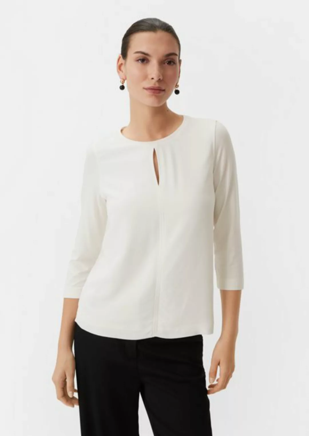 Comma Shirttop Blusenshirt im Fabricmix Teilungsnähte günstig online kaufen