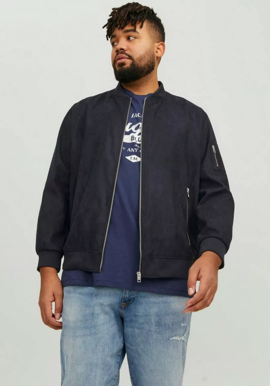 Jack & Jones PlusSize Blouson JJEROCKY FAUX SUEDE BOMBER PLS günstig online kaufen