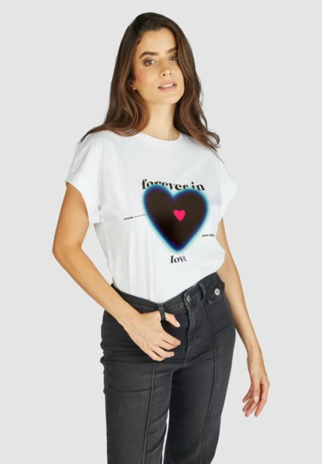 MARC AUREL T-Shirt mit "Heart"-Print günstig online kaufen