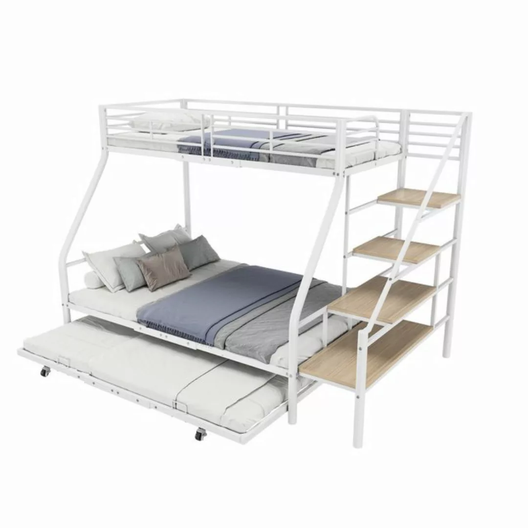 OKWISH Etagenbett Jugendbett Metallbett Kinderbett, Eisenbett mit Ausziehbe günstig online kaufen