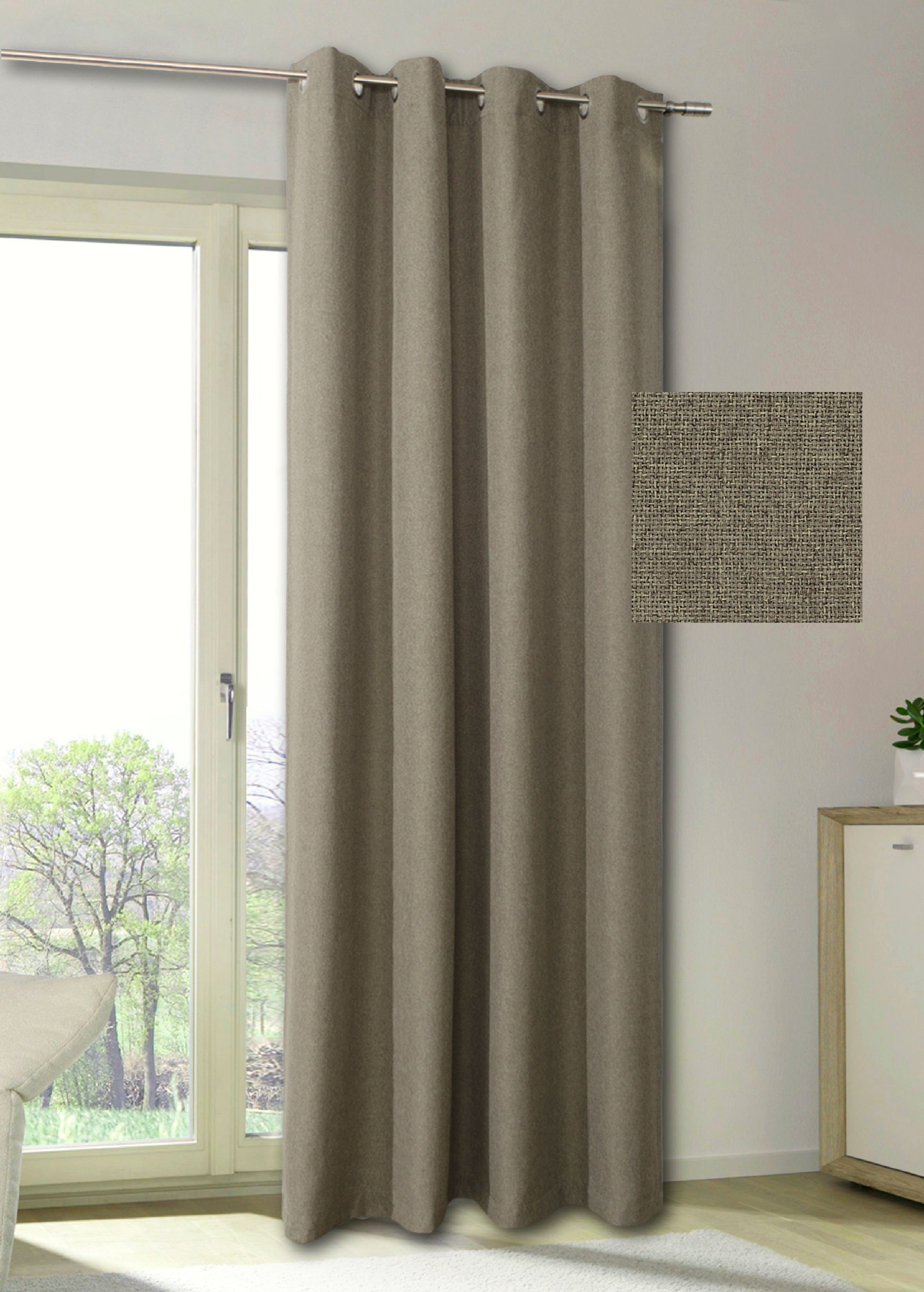 my home Vorhang MAILAND, Ösen (1 günstig online kaufen