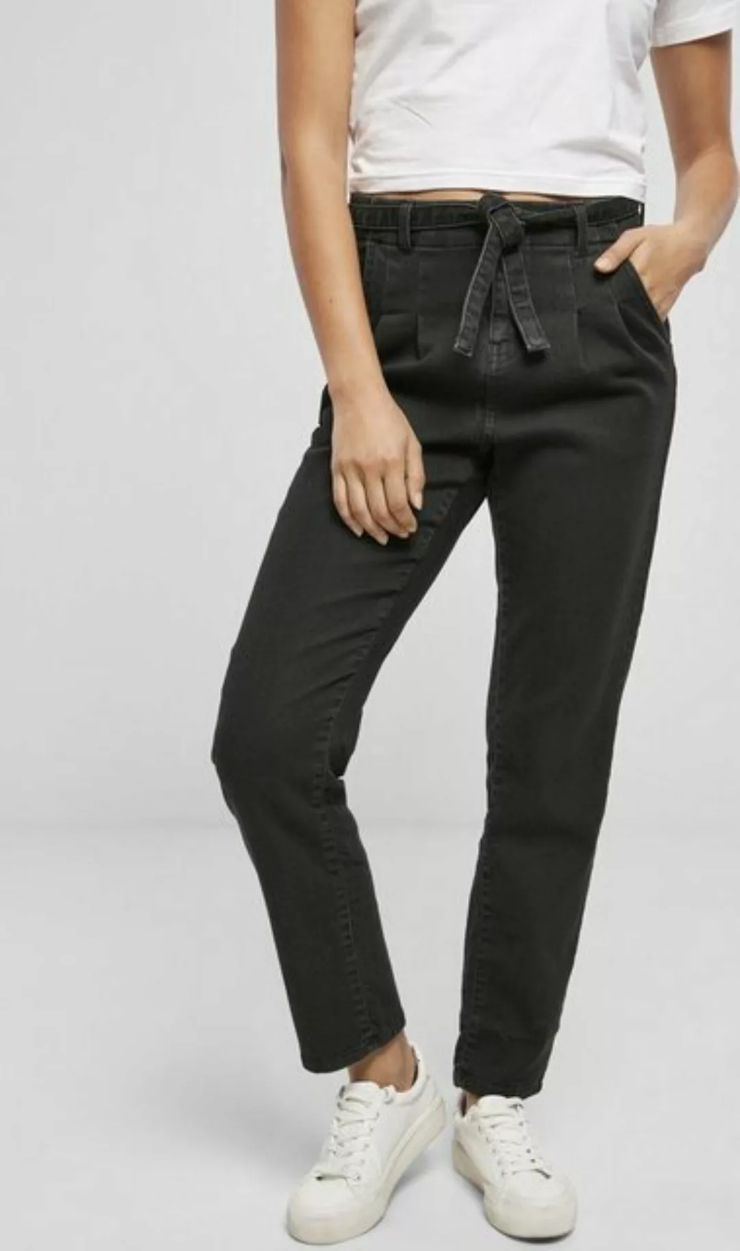 URBAN CLASSICS Bequeme Jeans "Urban Classics Damen Ladies High Waist Knitte günstig online kaufen