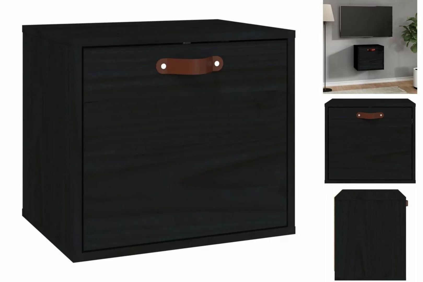 vidaXL Hängeschrank Wandschrank Schwarz 40x30x35 cm Massivholz Kiefer Hänge günstig online kaufen