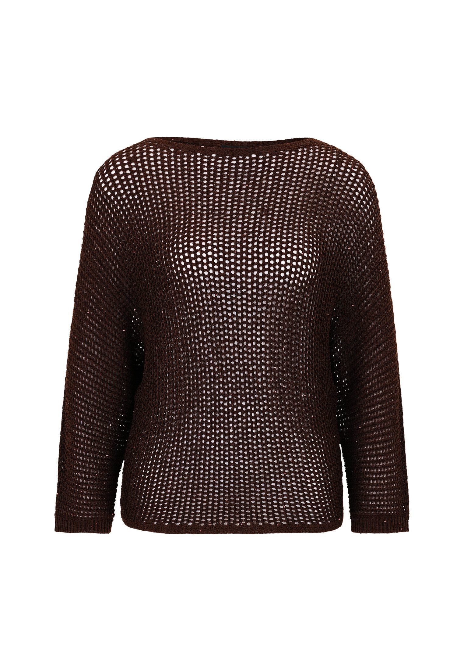 Zero Strickpullover "zero Damen Lochstrick-Pullover mit Glitzersteinen", (1 günstig online kaufen