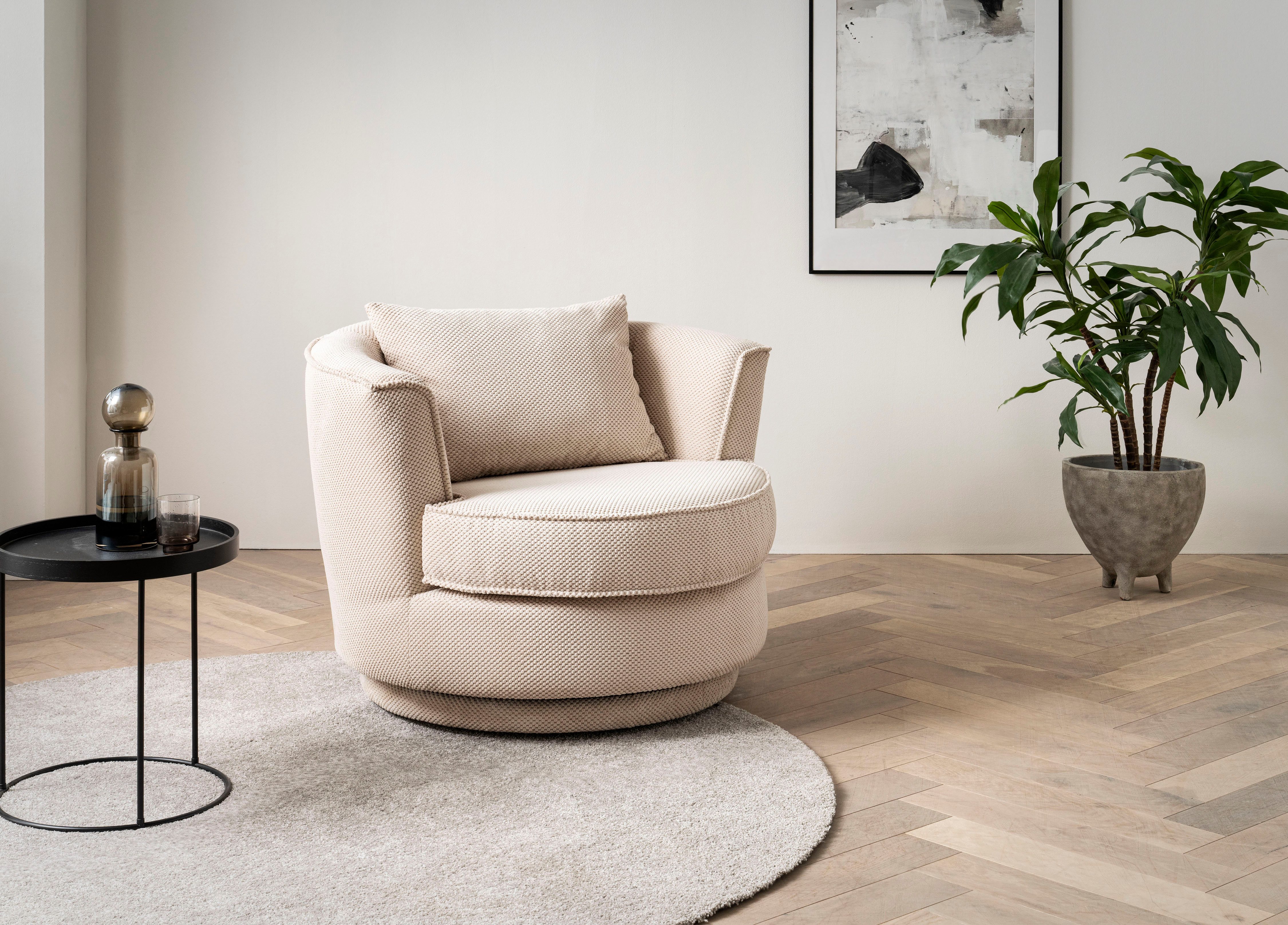 Leonique Drehsessel "MAISIE, Lese-Sessel, Love Seat,", trendige Stoffe MEGA günstig online kaufen