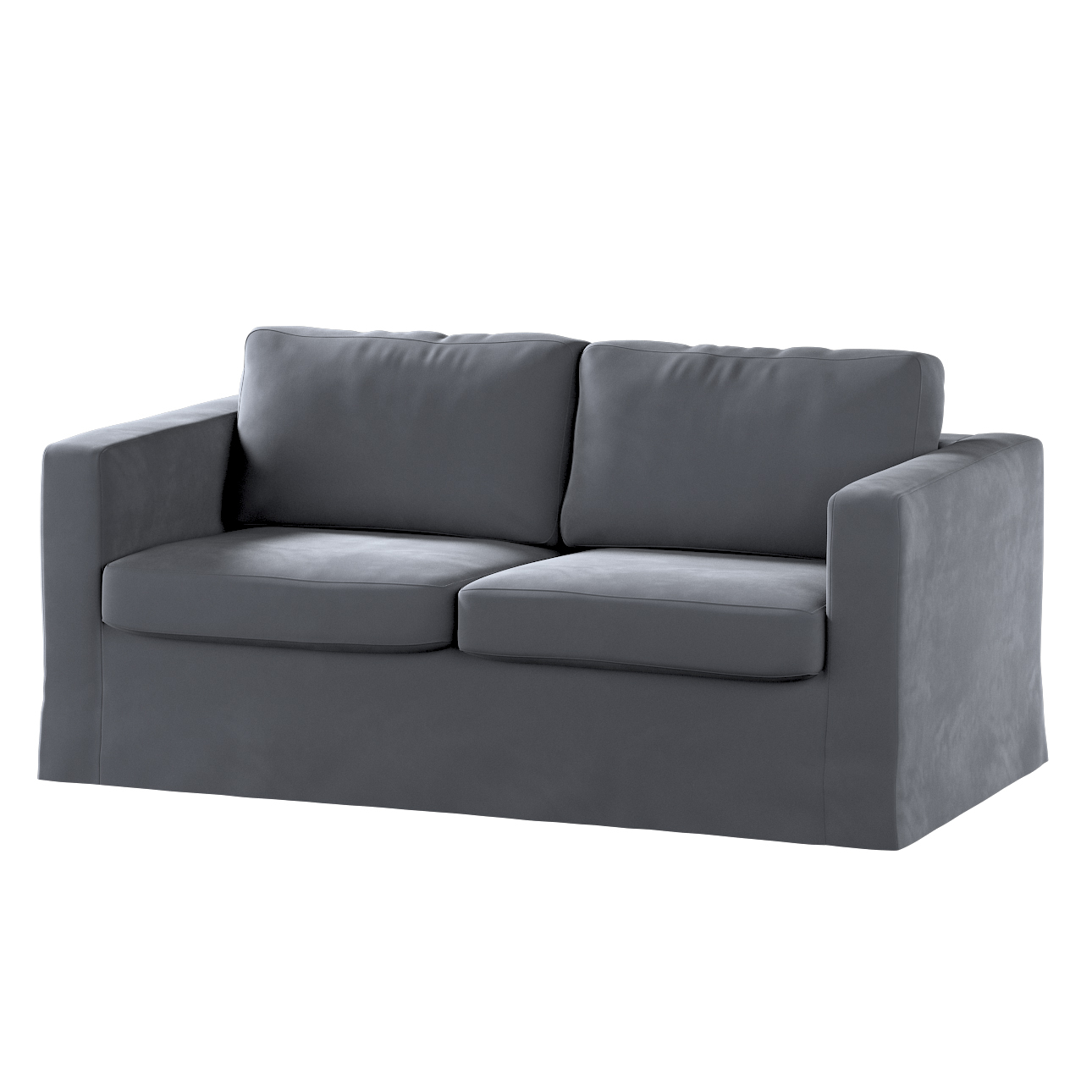 Bezug für Karlstad 2-Sitzer Sofa nicht ausklappbar, lang, anthrazit, Sofahu günstig online kaufen
