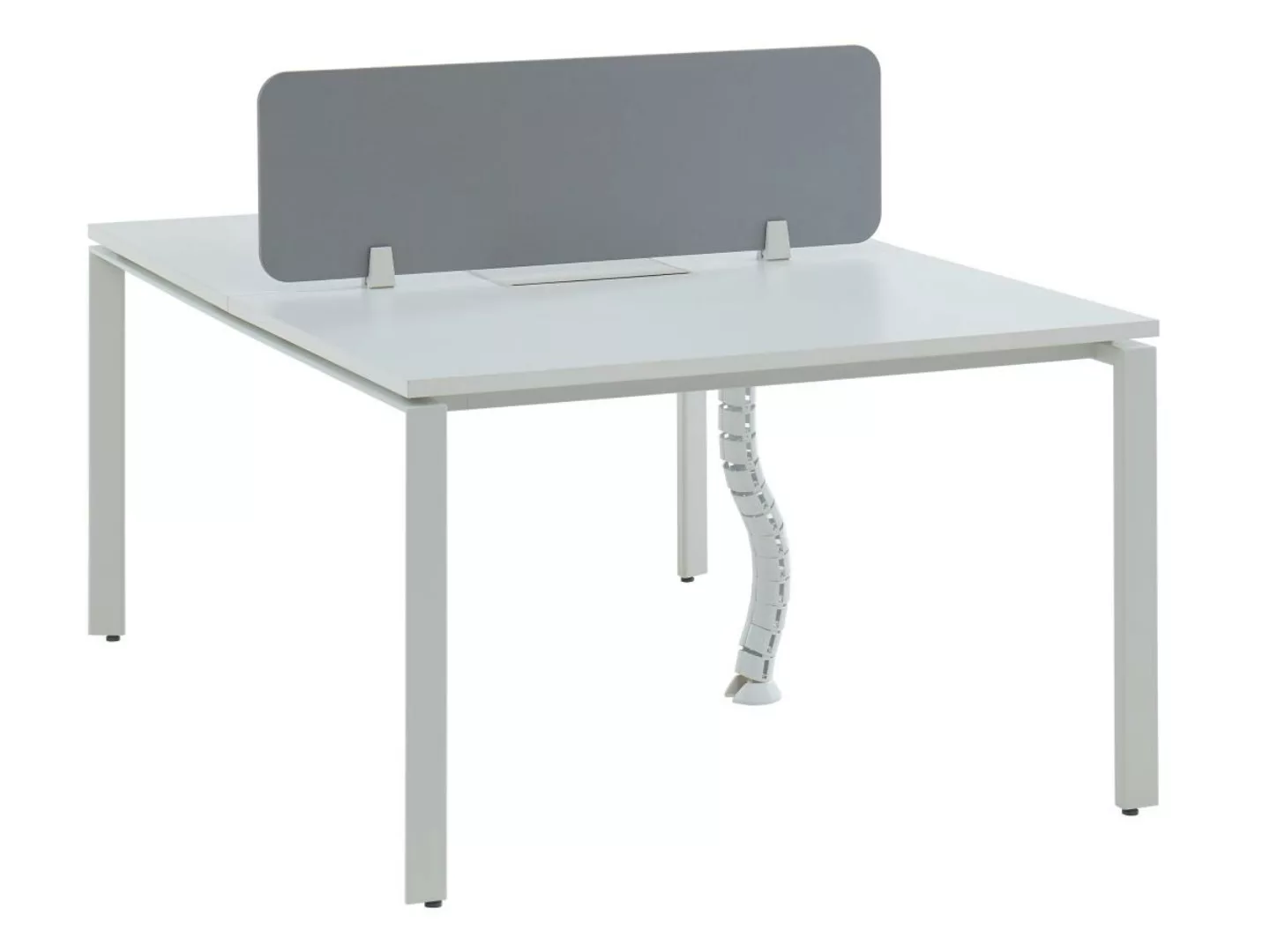 Schreibtisch Bench-Tisch für 2 Personen + Trennwand - L. 120 cm - Weiß - DO günstig online kaufen