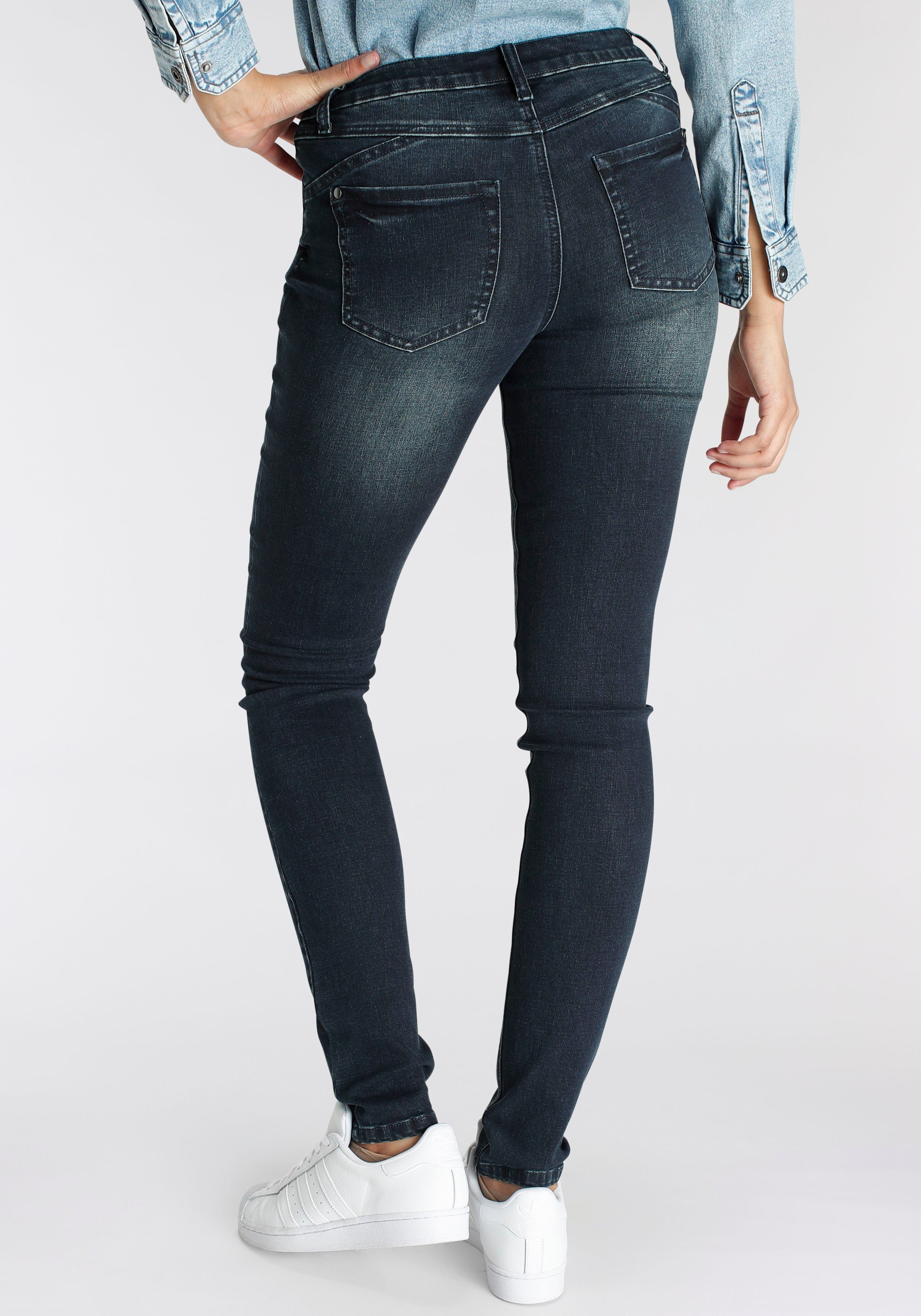 Arizona Skinny-fit-Jeans extra-enger Beinschnitt, Used-Look-Waschung, norma günstig online kaufen