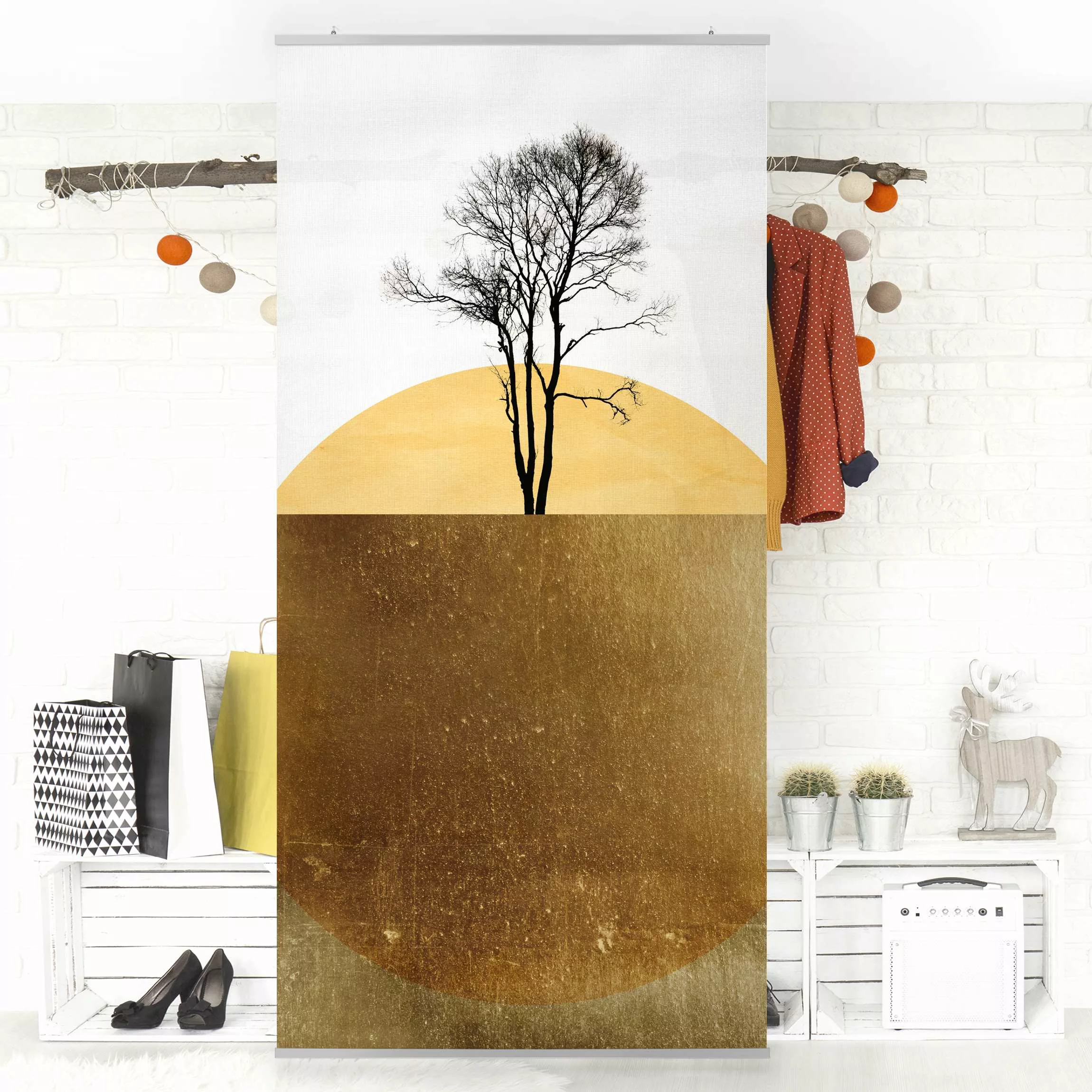 Raumteiler Goldene Sonne mit Baum günstig online kaufen