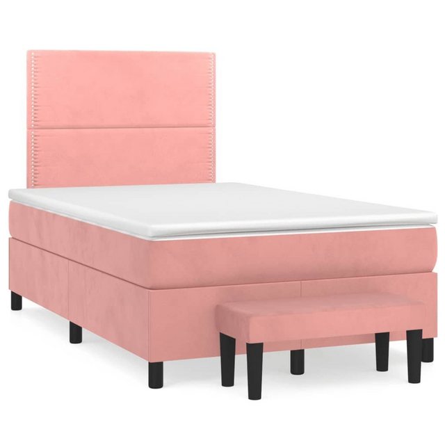 vidaXL Bettgestell Boxspringbett mit Matratze Rosa 120x200 cm Samt Bett Bet günstig online kaufen