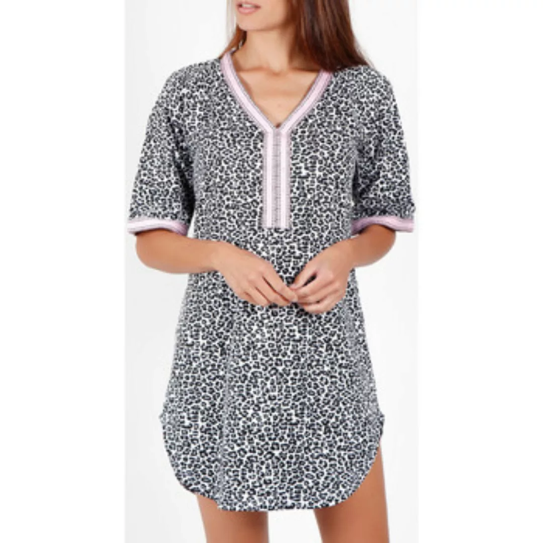 Admas  Pyjamas/ Nachthemden Kurzärmeliges Strandkleid Pink Flowers günstig online kaufen