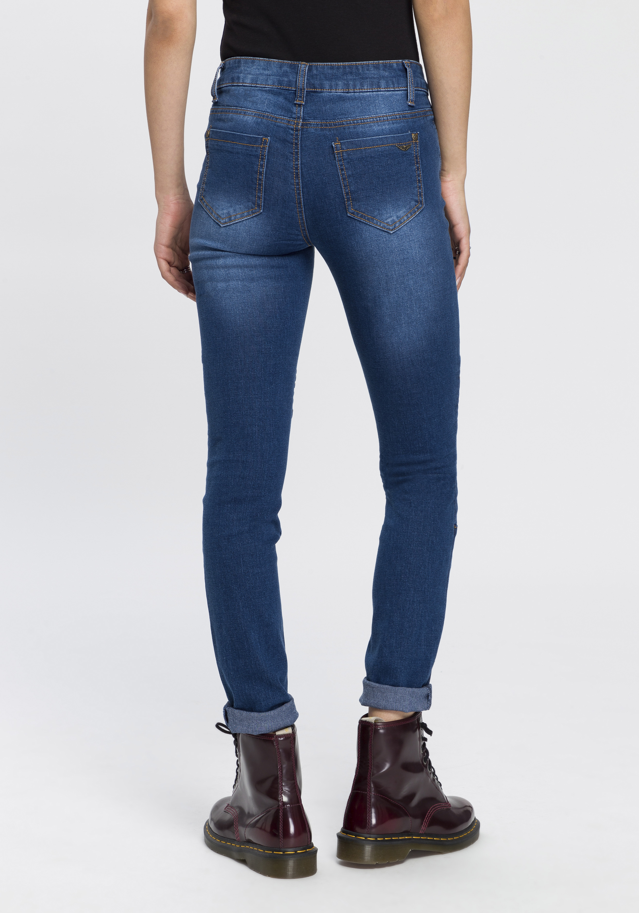 Arizona Skinny-fit-Jeans "im Biker- Look", Low Waist günstig online kaufen