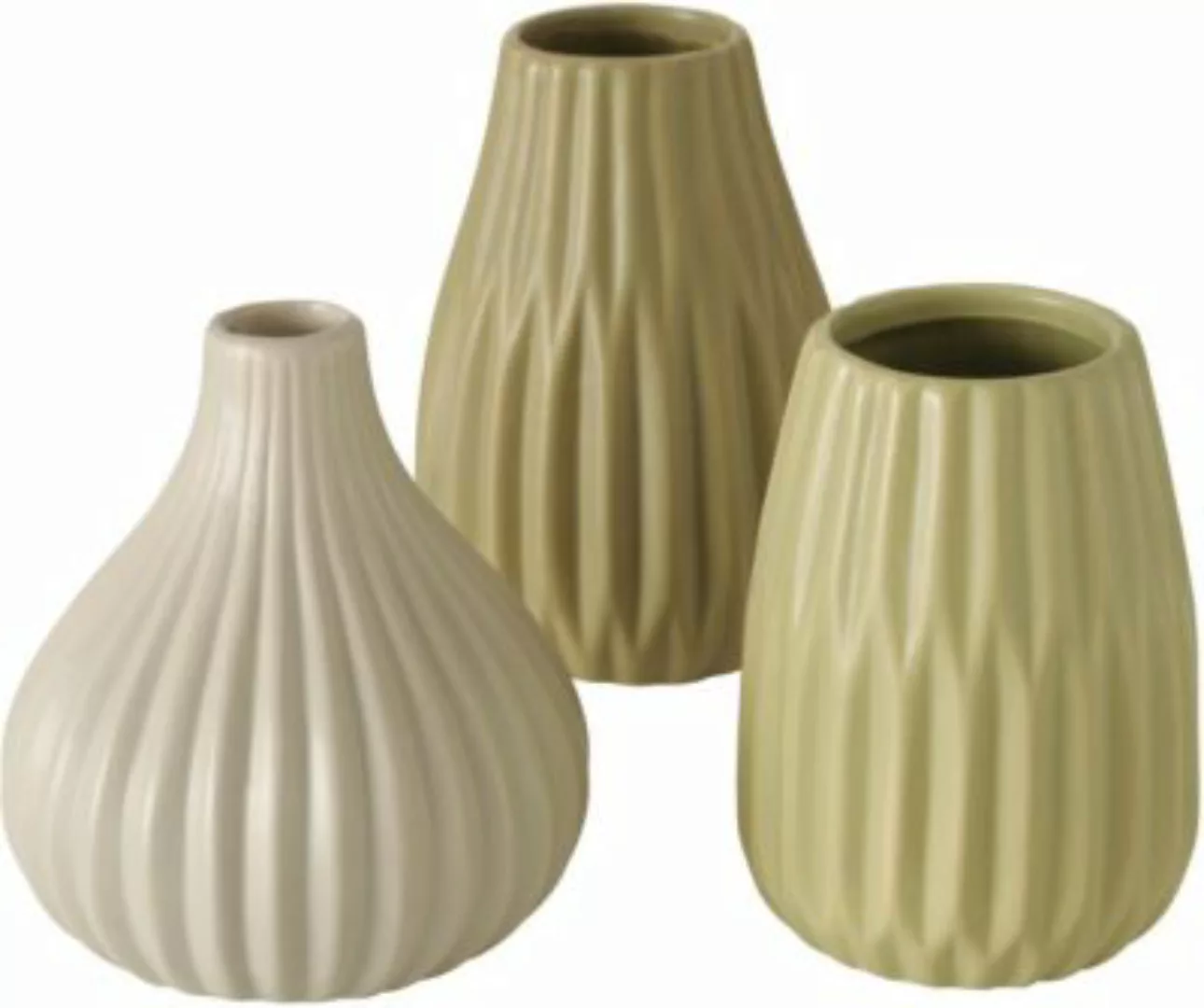 BOLTZE "6-tlg. Vasen-Set ""Wilma"", Höhe 14cm" grün-kombi günstig online kaufen