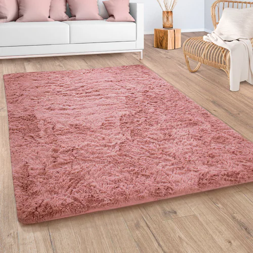 Paco Home Hochflor-Teppich »Silky 591«, rechteckig, Uni-Farben, besonders w günstig online kaufen