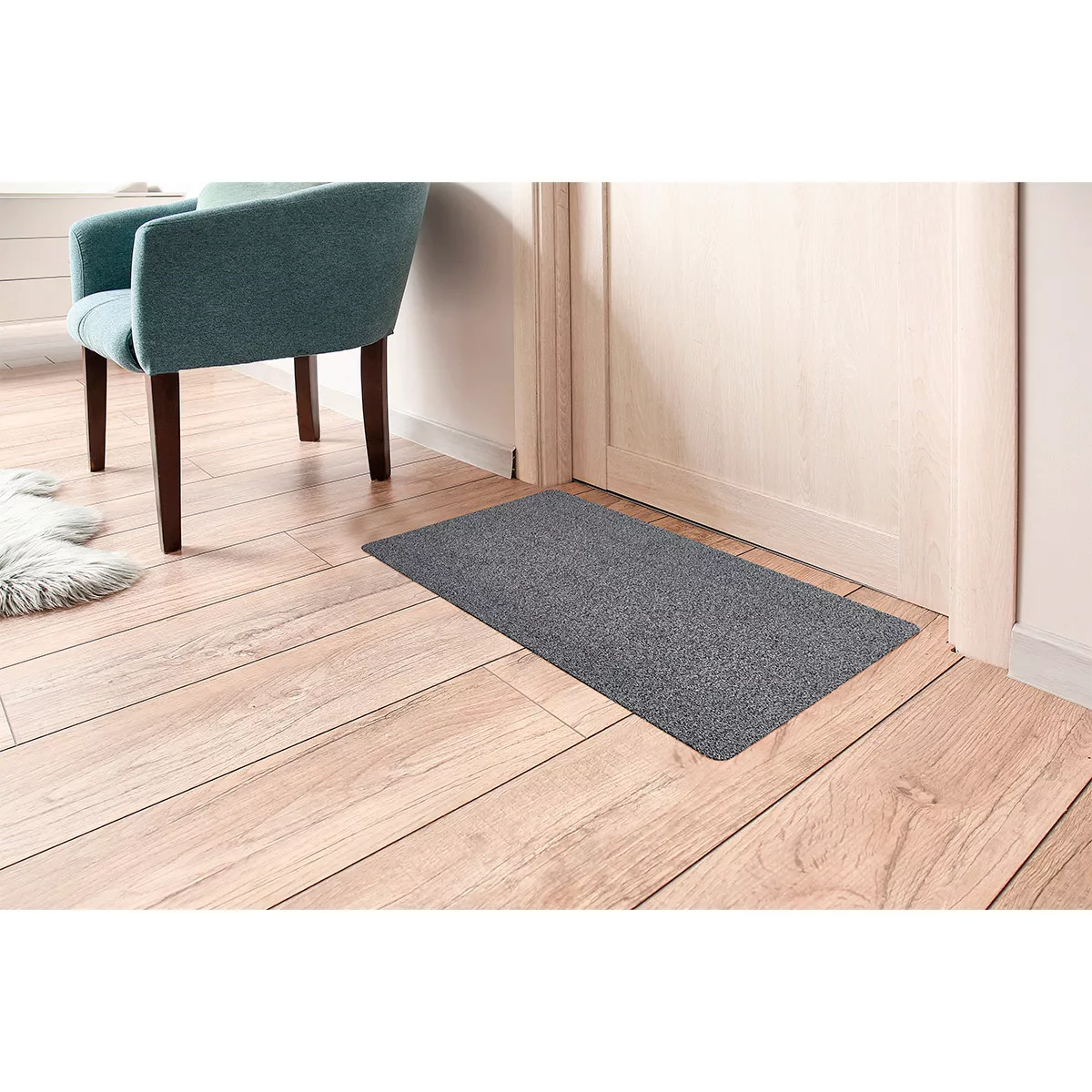 HOMCOM Fußmatte aus Baumwolle waschbar Dunkelgrau 80 x 50 x 0,45 cm   Aosom günstig online kaufen