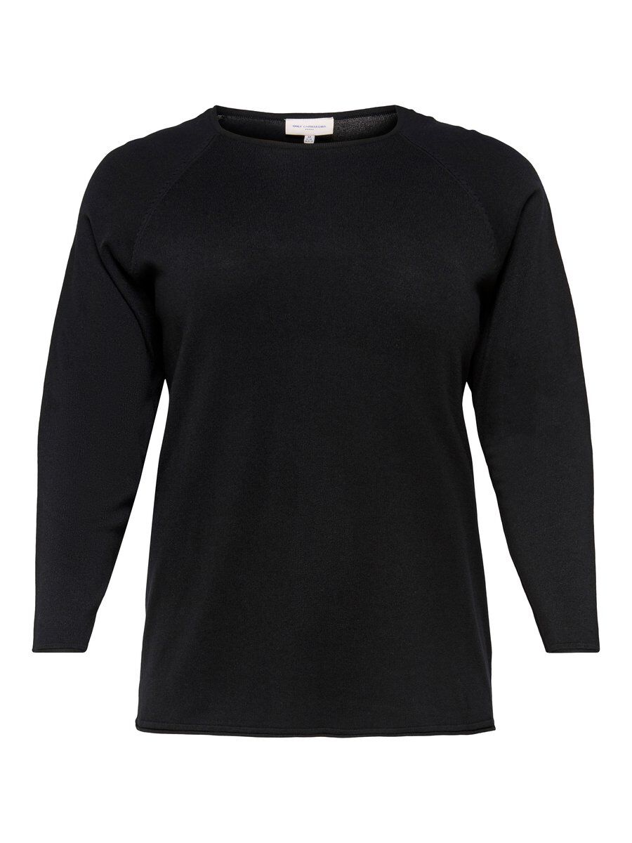 ONLY Einfarbiger Curvy Strickpullover Damen Schwarz günstig online kaufen