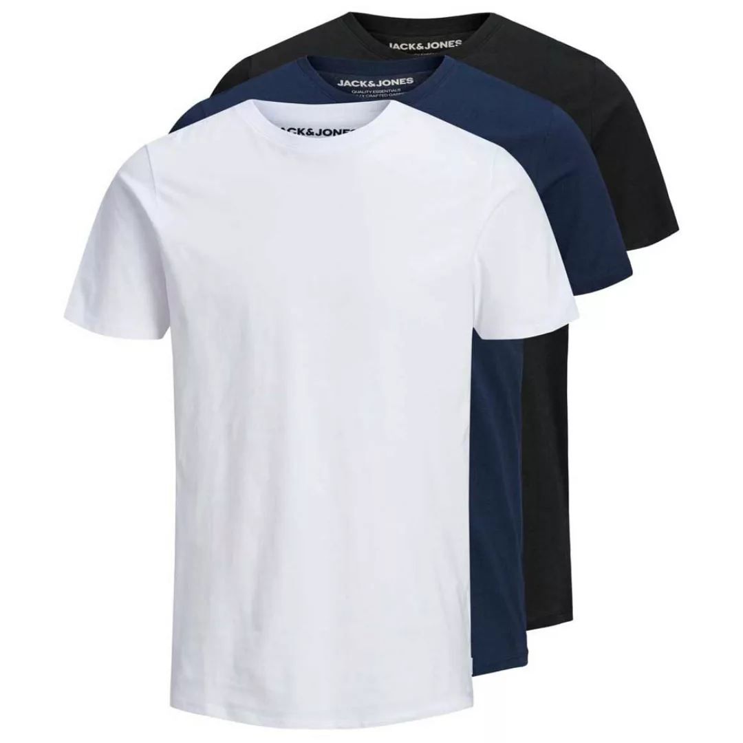 Jack & Jones Herren Rundhals T-Shirt JJEORGANIC BASIC 3er PACK - Slim Fit günstig online kaufen