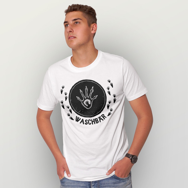 "Trittsiegel Waschbär" Männer T-shirt Reine Biobaumwolle (Kba) günstig online kaufen