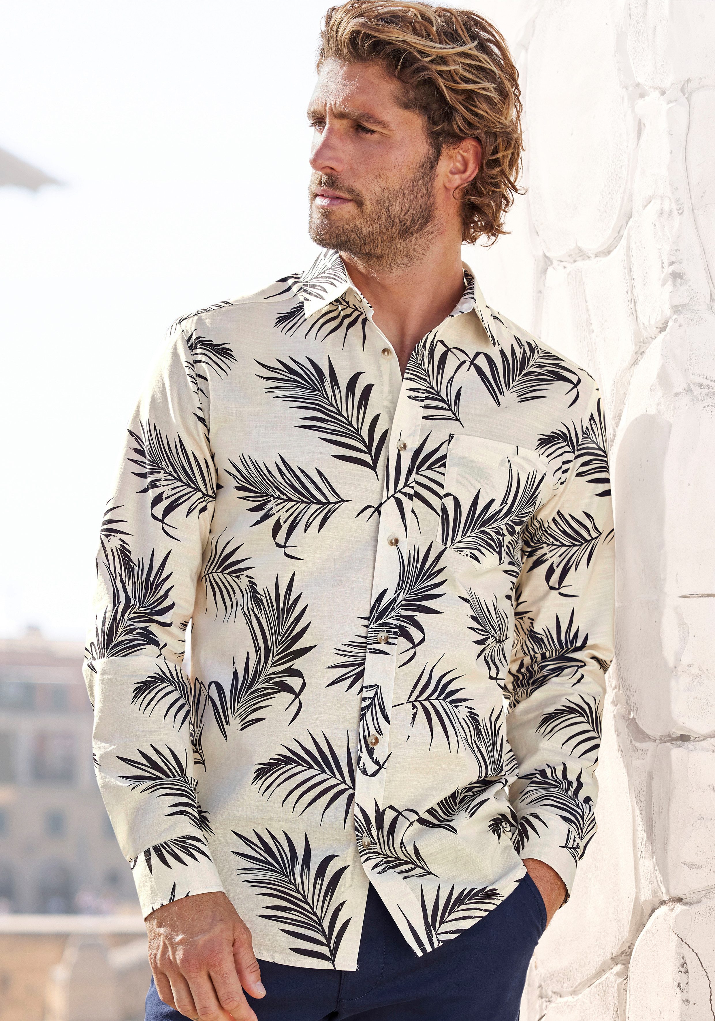 John Devin Hawaiihemd Regular Fit, Langarm, günstig online kaufen